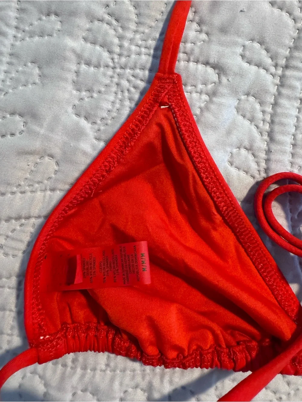 SKIMS Red Triangle Bikini Top